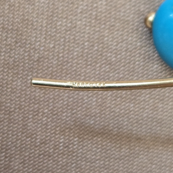 14k Gold Turquoise Threader Earrings - Picture 5 of 7